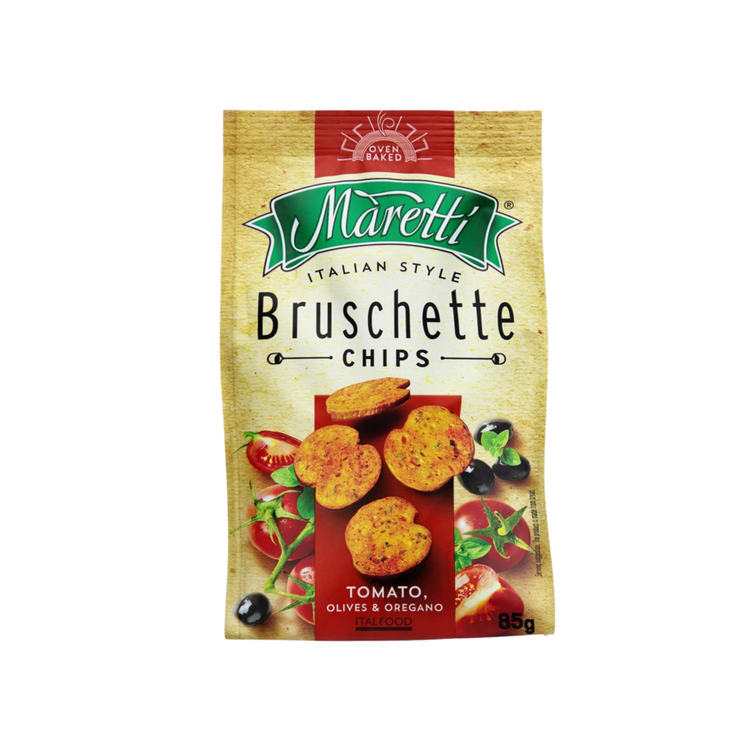 Maretti   tomate  azeitonas e oregano   bruschetta sabor tomate  azeitona e oregano   85g