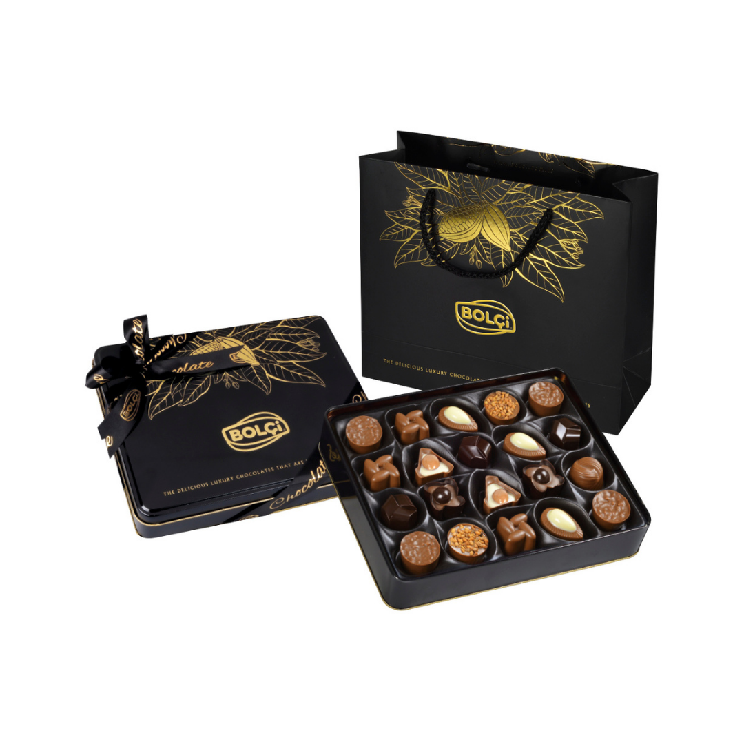 Chocolate bolci   190g   boutique diamond black pralines   chocolate sortidos