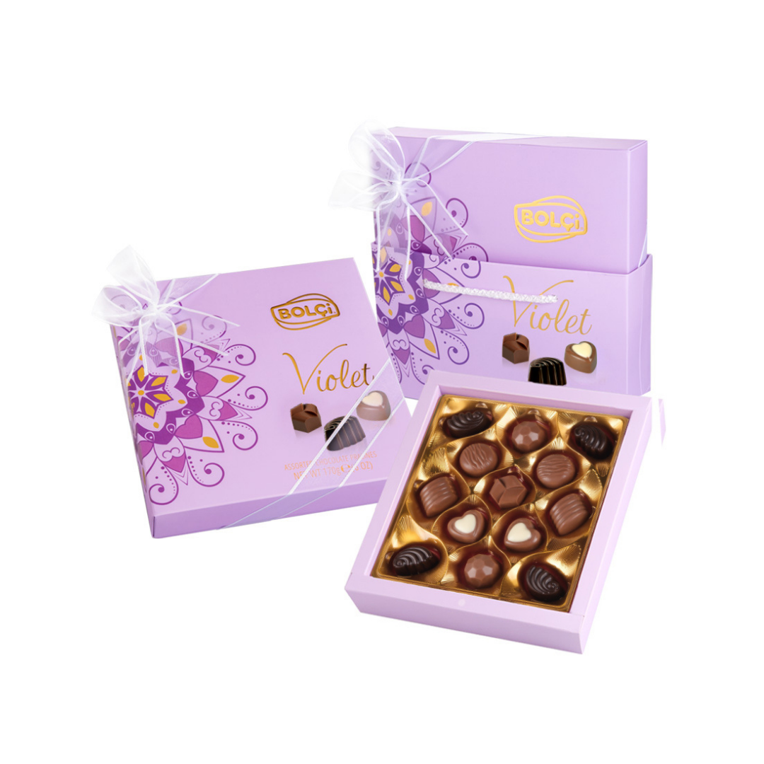 Chocolate bolci   130g    violet pralines   chocolate sortidos