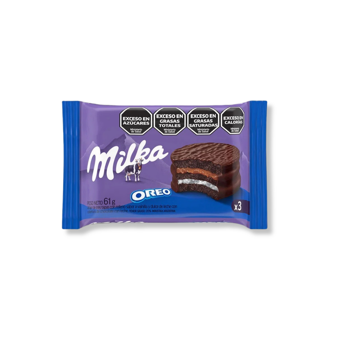 Milka   alfajor   oreo e doce de leite   triplo   dp 12 un x 61g