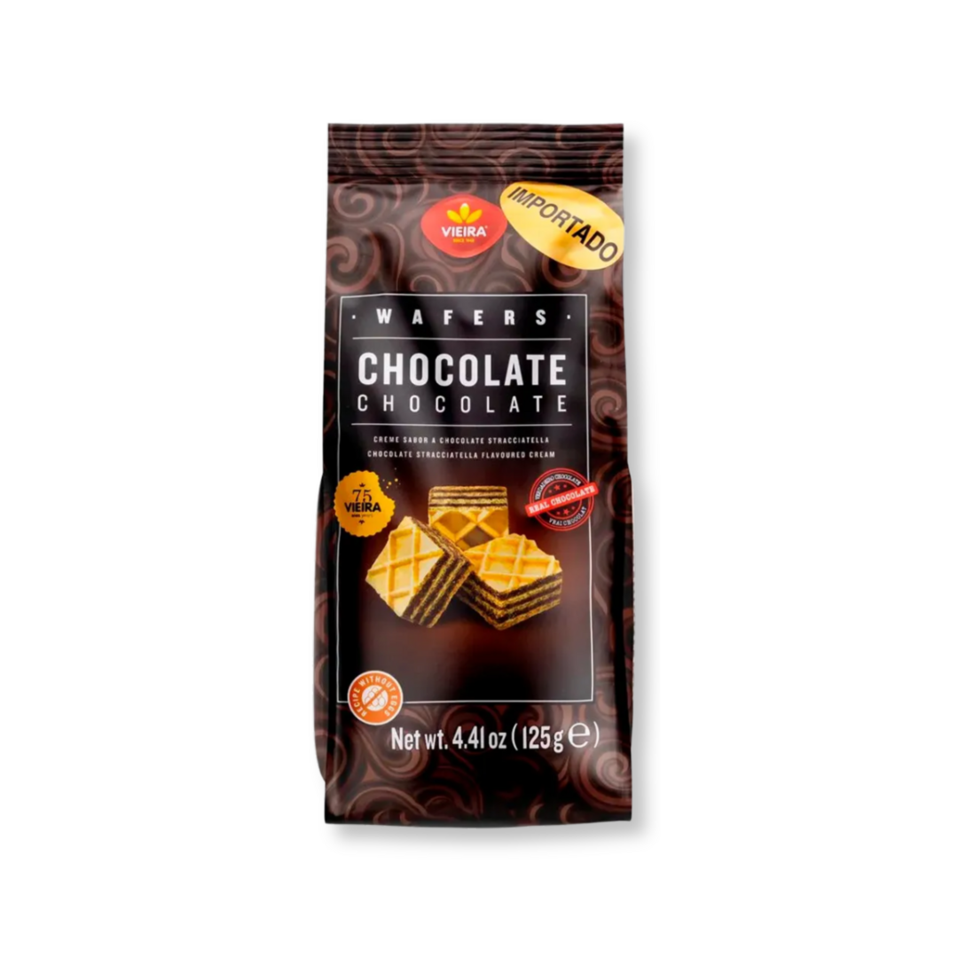 Vieira   wafer com creme de chocolate   125g