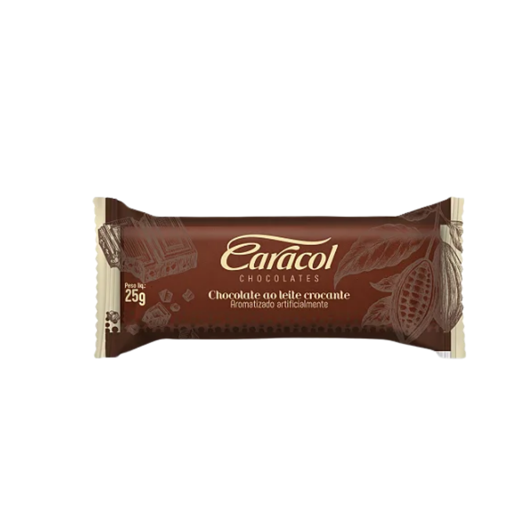 Chocolate caracol   25g   barra ao leite crocante