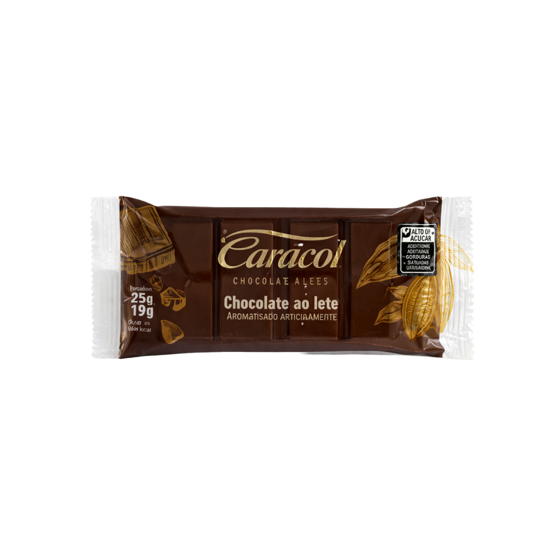 Chocolate caracol   23g   barra ao leite puro