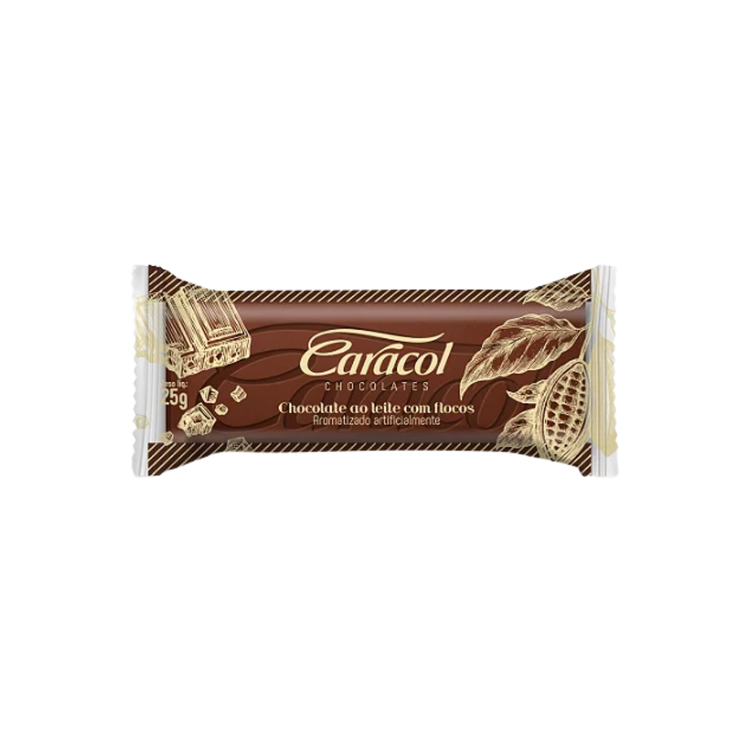 Chocolate caracol   25g   barra ao leite flocos
