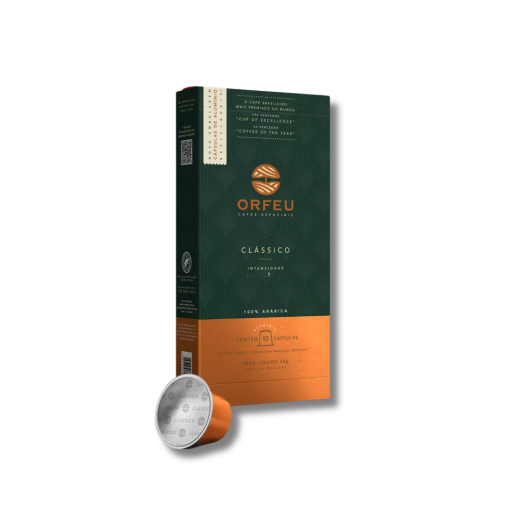 Cafe orfeu   capsula nespresso   classico  10 capsulas    50g