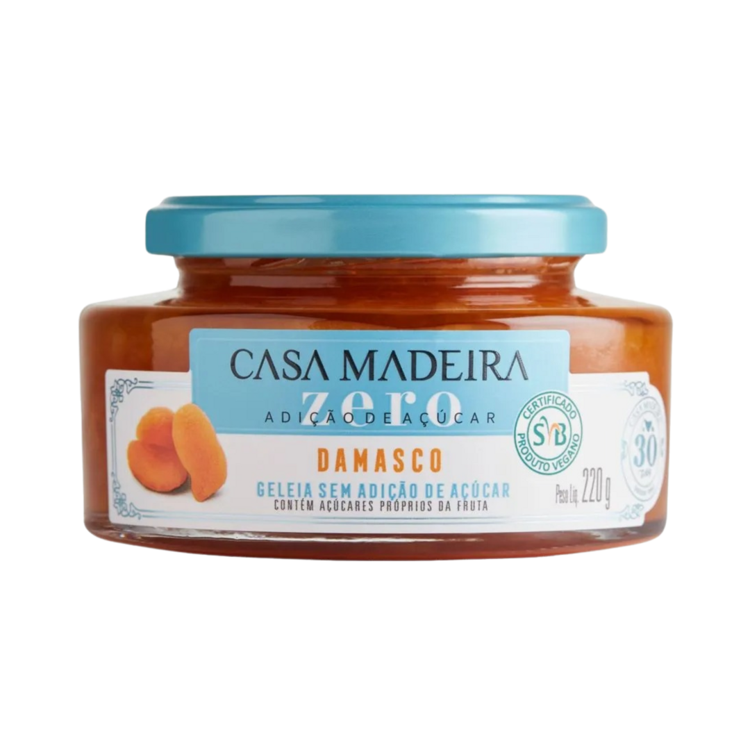 Casa madeira   zero acucar   geleia de damasco   220g