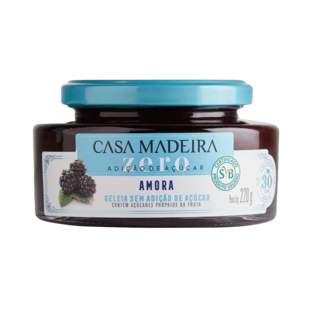 Casa madeira   zero acucar   geleia de amora   220g