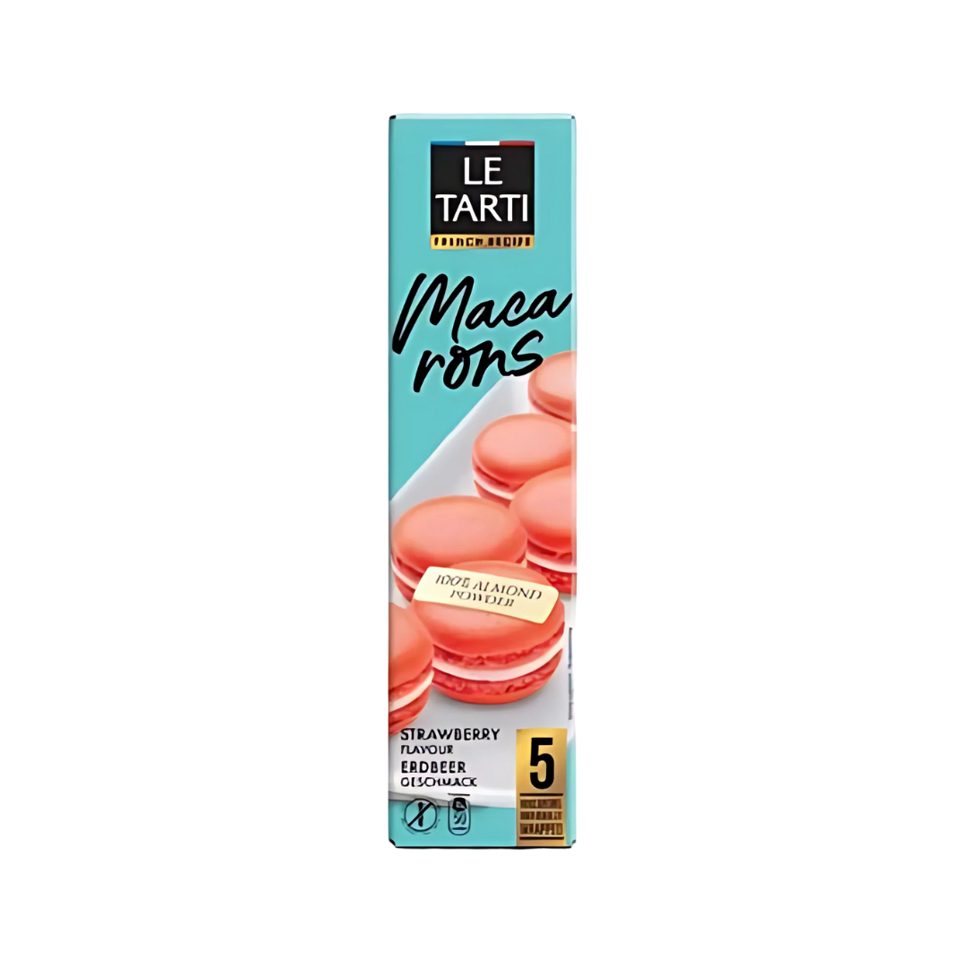 Le tarti   macarons   creme de chocolate branco sabor morango  60g