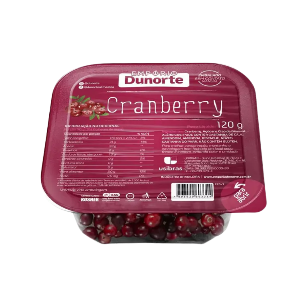 Castanhas   nuts dunorte   120g   pote   cranberry