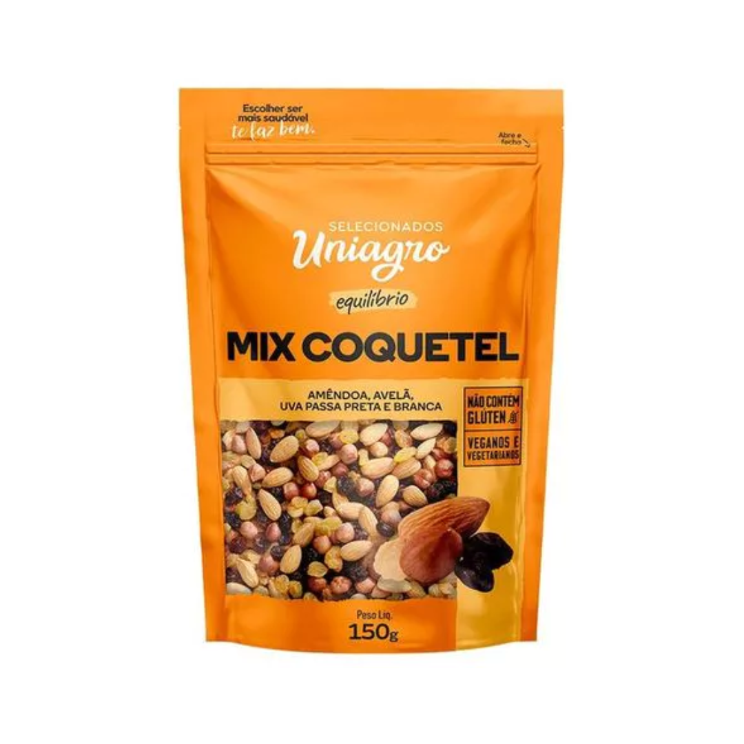 Castanhas e nuts uniagro   150g   mix coquetel   pouch