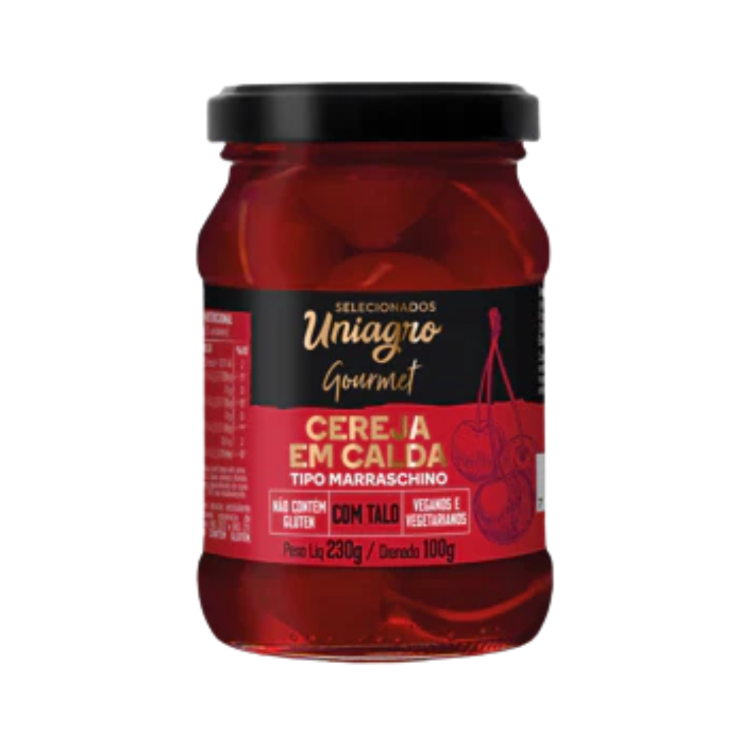 Compota uniagro   100g   cereja em calda marraschino   vidro