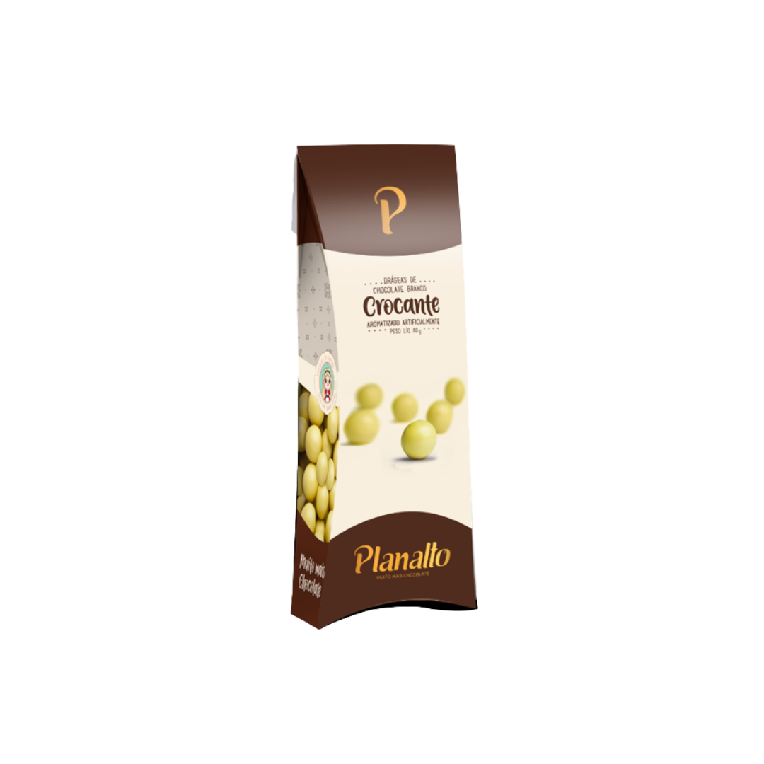 Chocolate planalto   80g   drageas de chocolate branco crocante