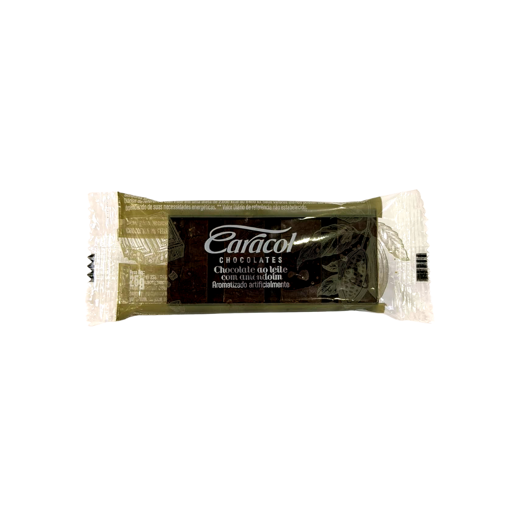 Chocolate caracol   25g   barra ao leite amendoim