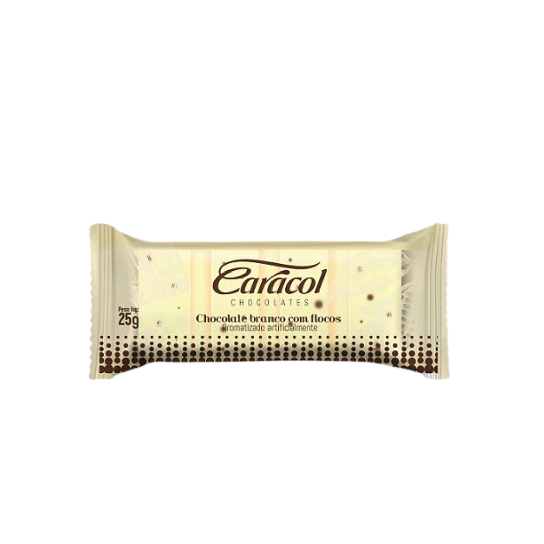 Chocolate caracol   25g   barra branco flocos