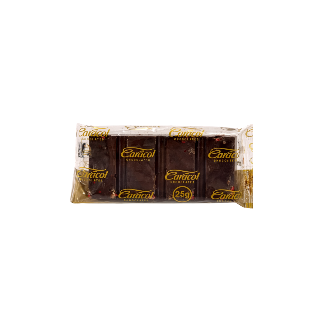 Chocolate caracol   25g   barra meio amargo pimenta rosa